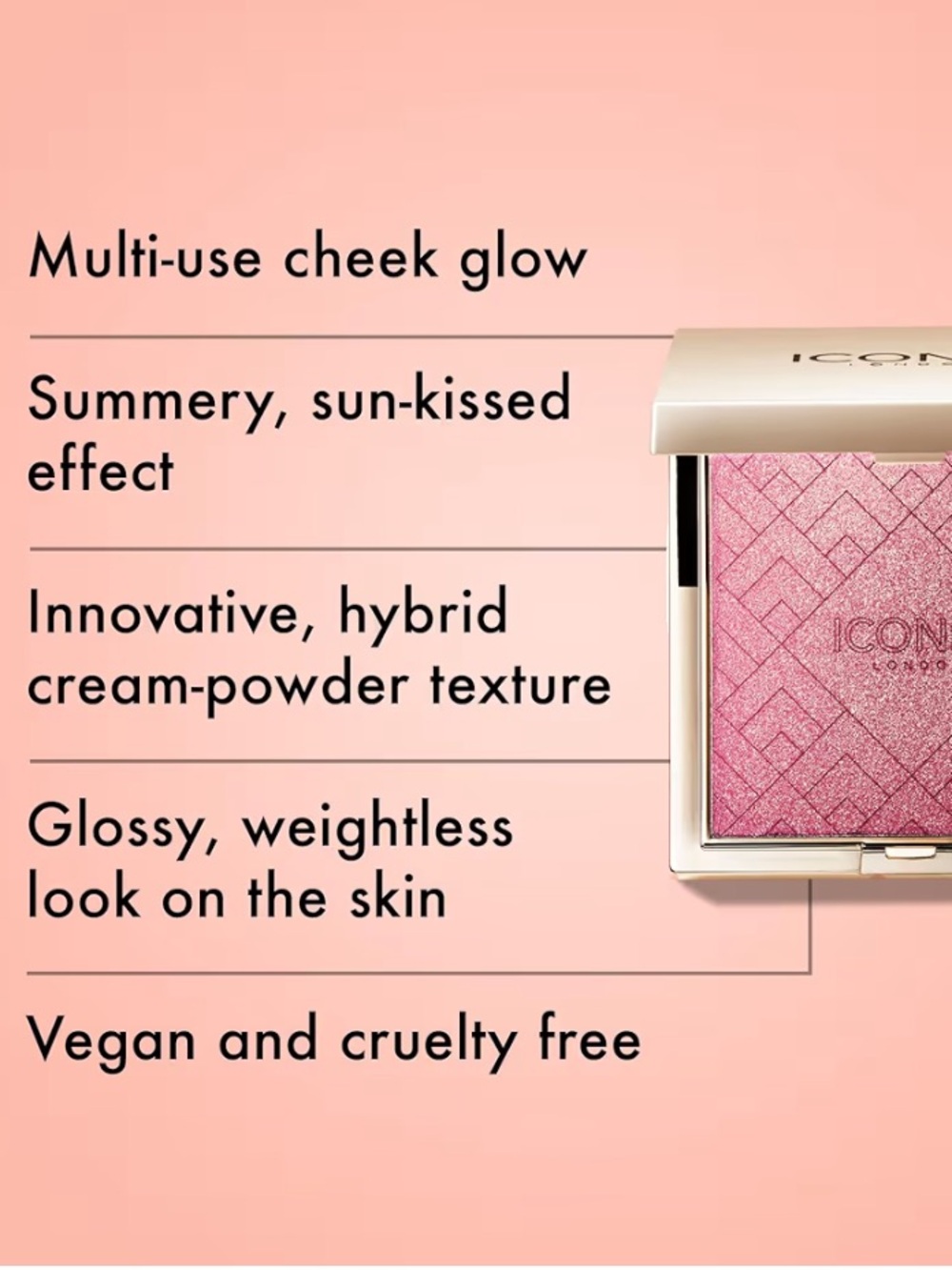 Iconic London KISSED BY THE SUN MULTI-USE CHEEK GLOW in Play Time 5g BRAND NEW - Picture 2 of 5